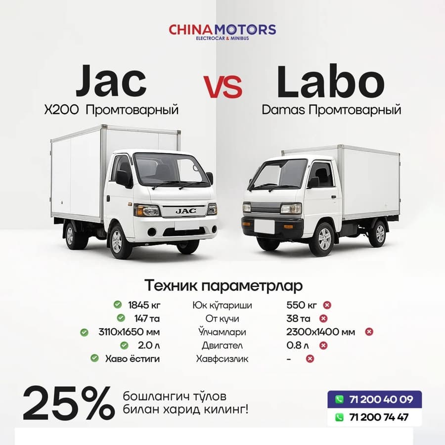 JAC X200, 2025, Andijon – 1